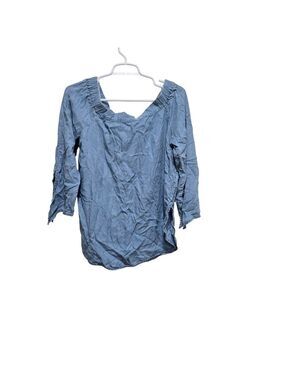BDG Off Shoulder Lyocell Chambray Peasant Top Medium
